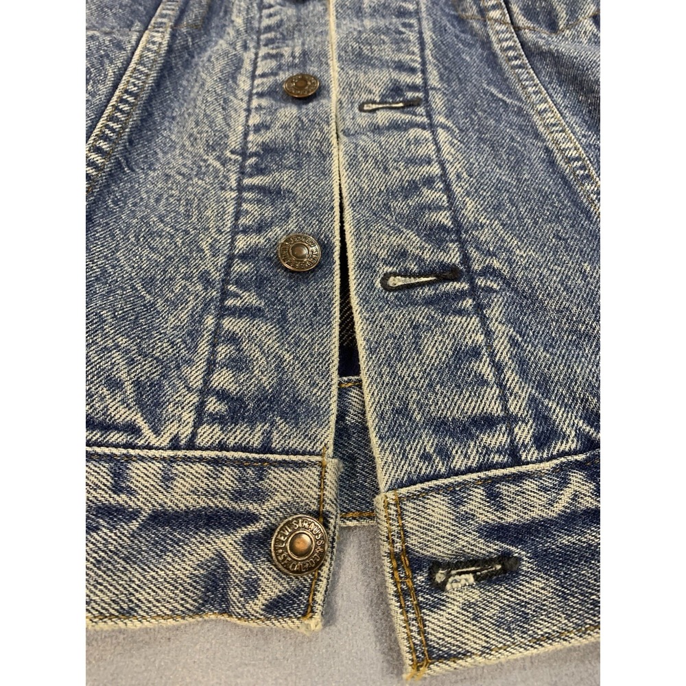 Levi's vintage 70411 0824 Flannel Blanket Lined Denim Jacket Sz 38 USA Made - Picture 3 of 8